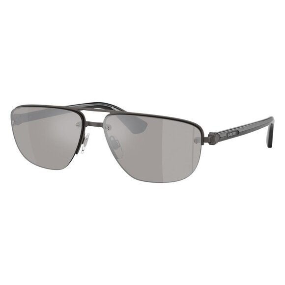 New BURBERRY Grey Semi Rimless Rectangle BE3164 1316/6G Sunglasses Women - Picture 1 of 8